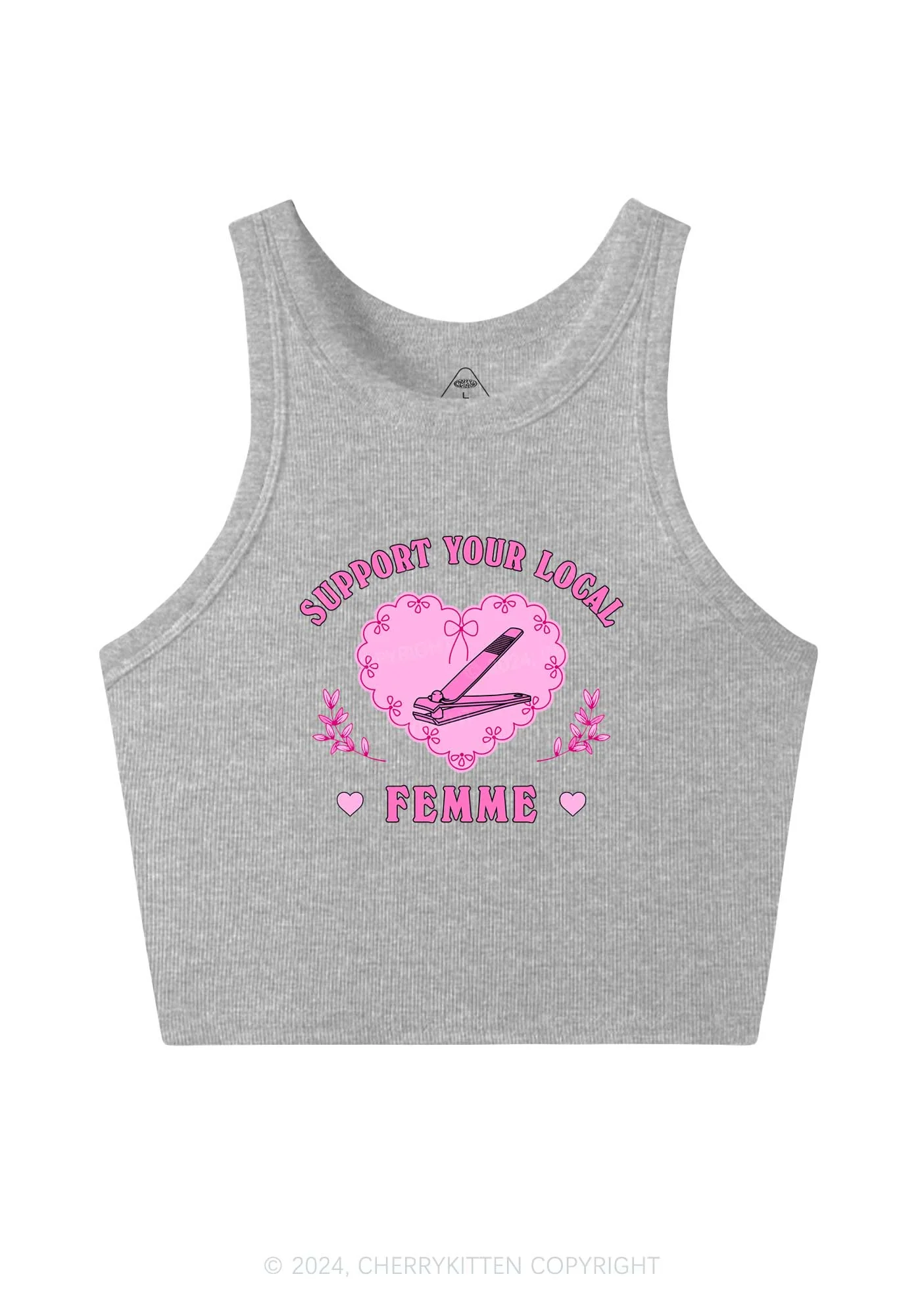 Support Your Local Femme Y2K Crop Tank Top Cherrykitten - Image 4