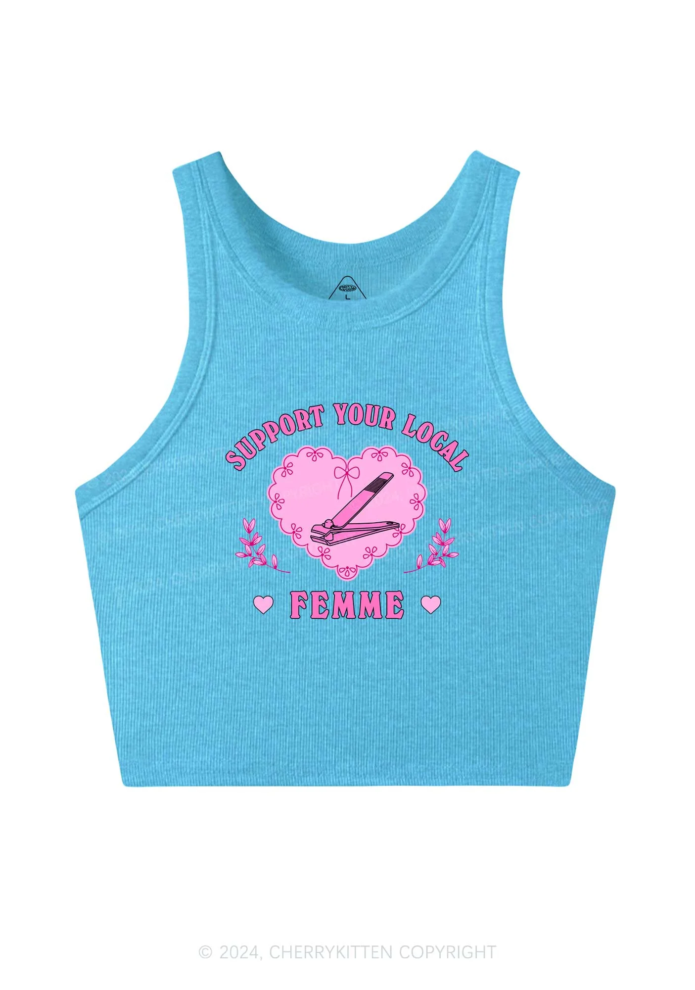 Support Your Local Femme Y2K Crop Tank Top Cherrykitten - Image 5