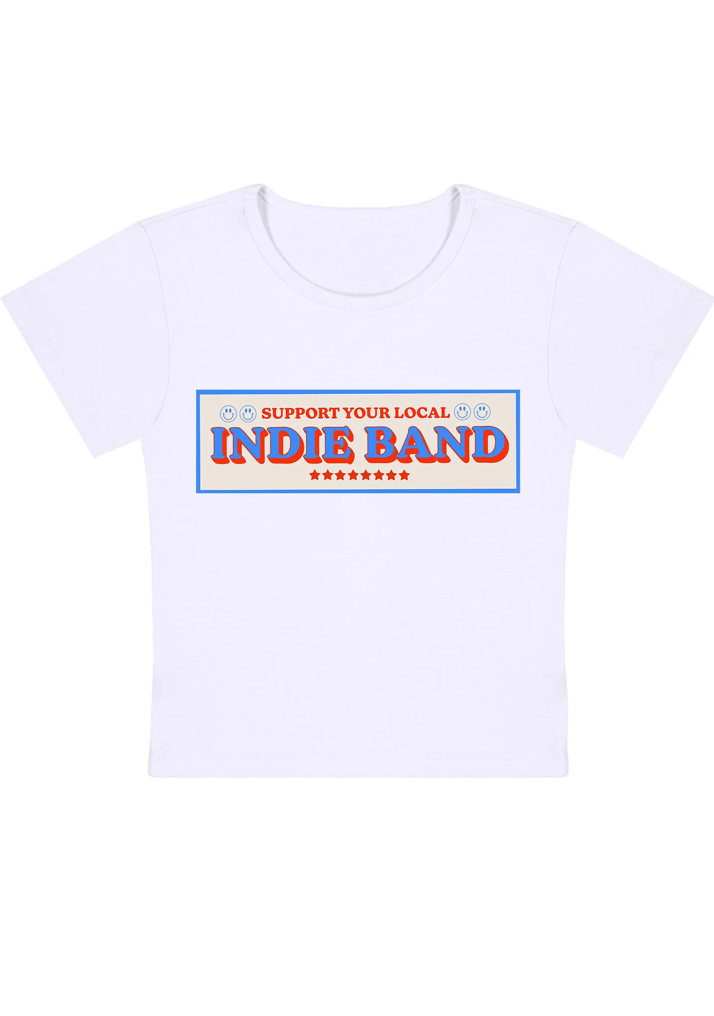 Support Your Local Indie Band Y2K Baby Tee - Image 4