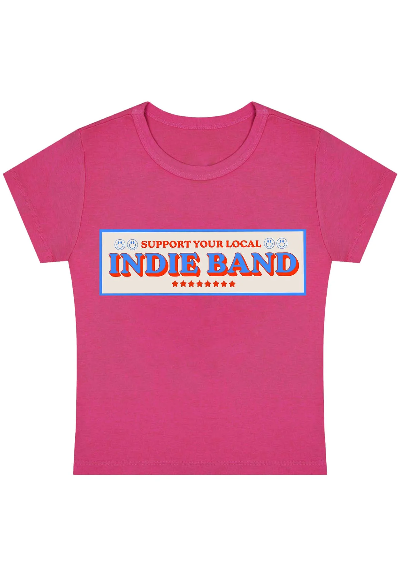 Support Your Local Indie Band Y2K Baby Tee - Image 5