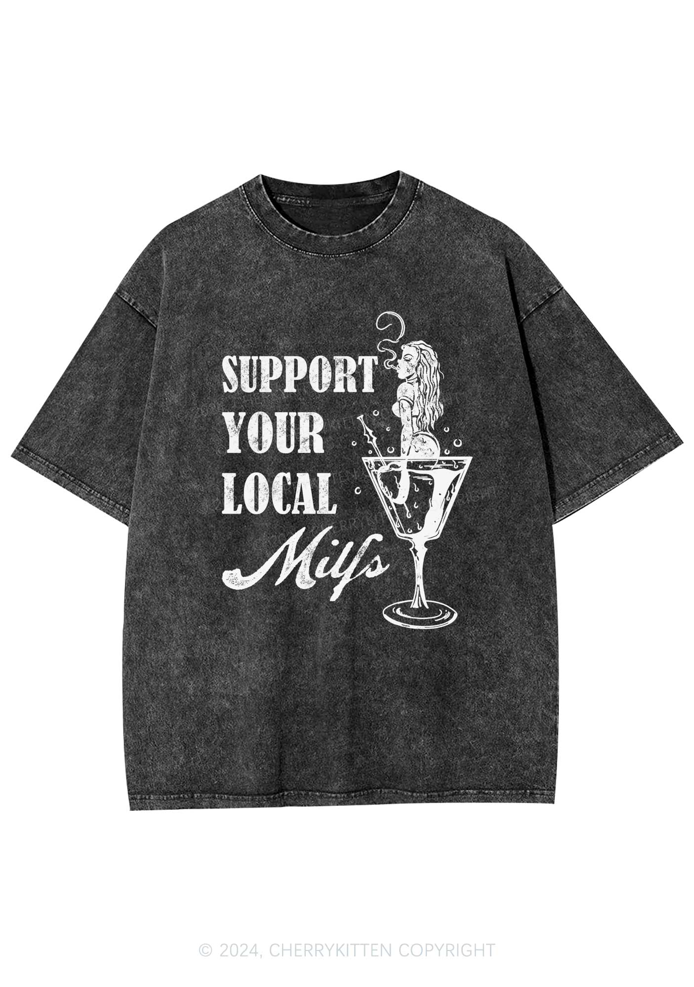 Support Your Local Mxxfs Y2K Washed Tee Cherrykitten - Image 3