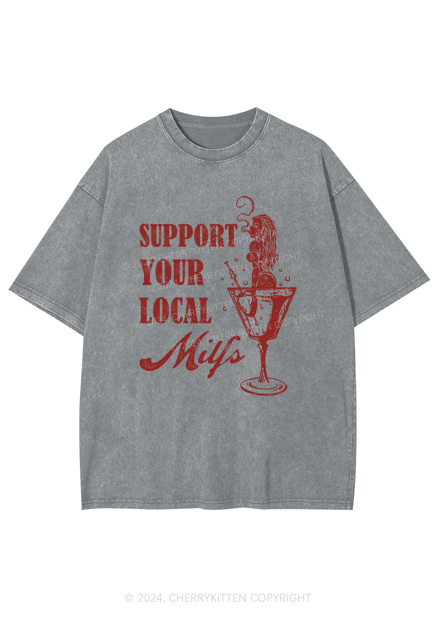 Support Your Local Mxxfs Y2K Washed Tee Cherrykitten - Image 6