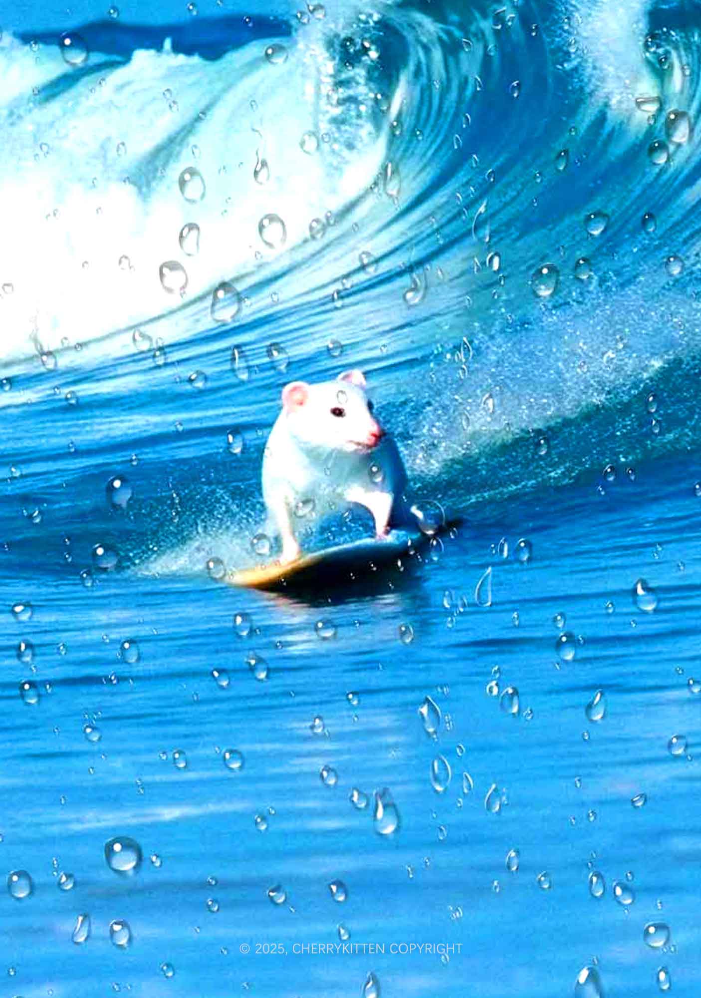 Surfing Mouse Y2K Mesh Long Sleeve Crop Top Cherrykitten - Image 2