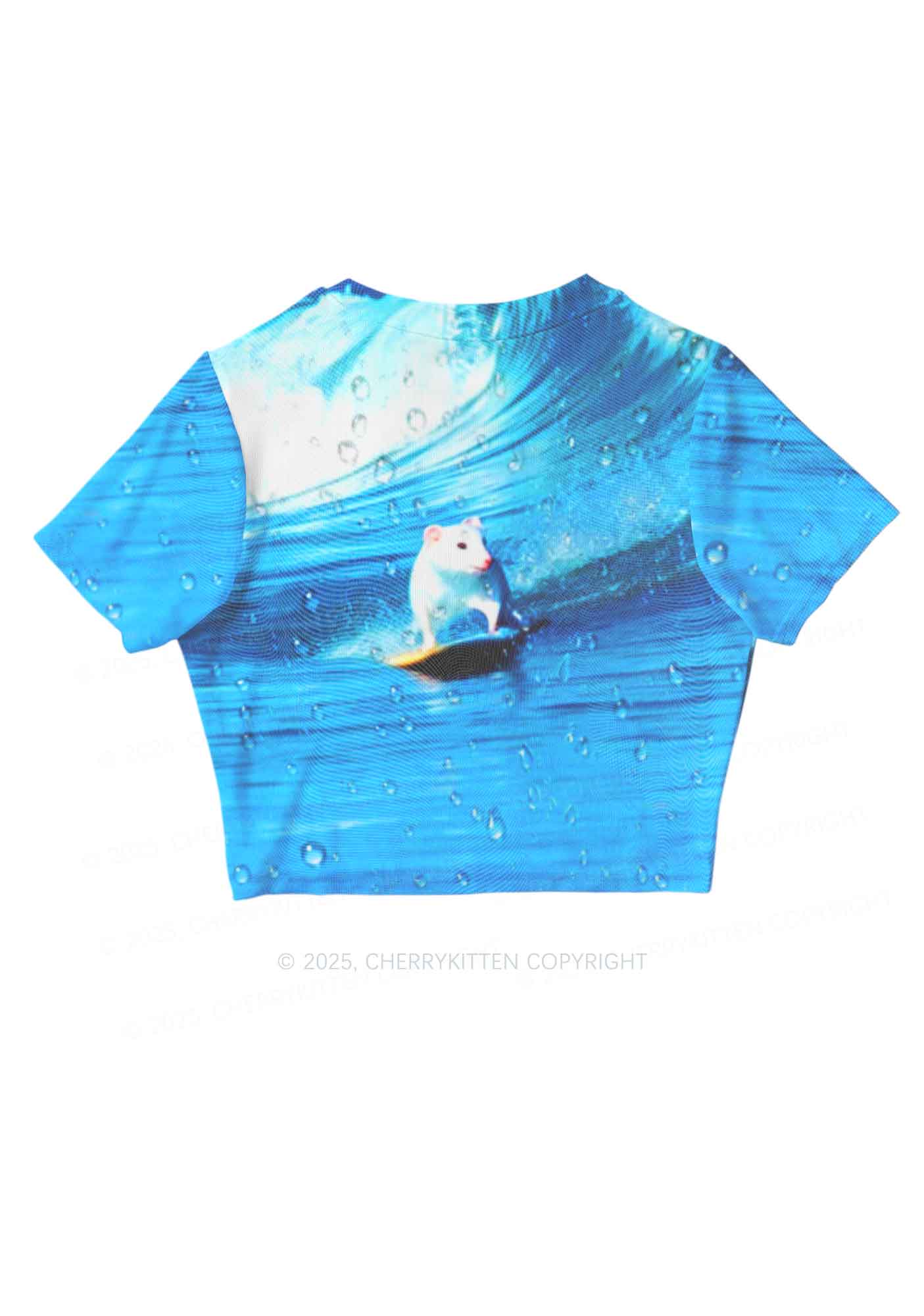 Surfing Mouse Y2K Mesh Crop Top Cherrykitten - Image 5