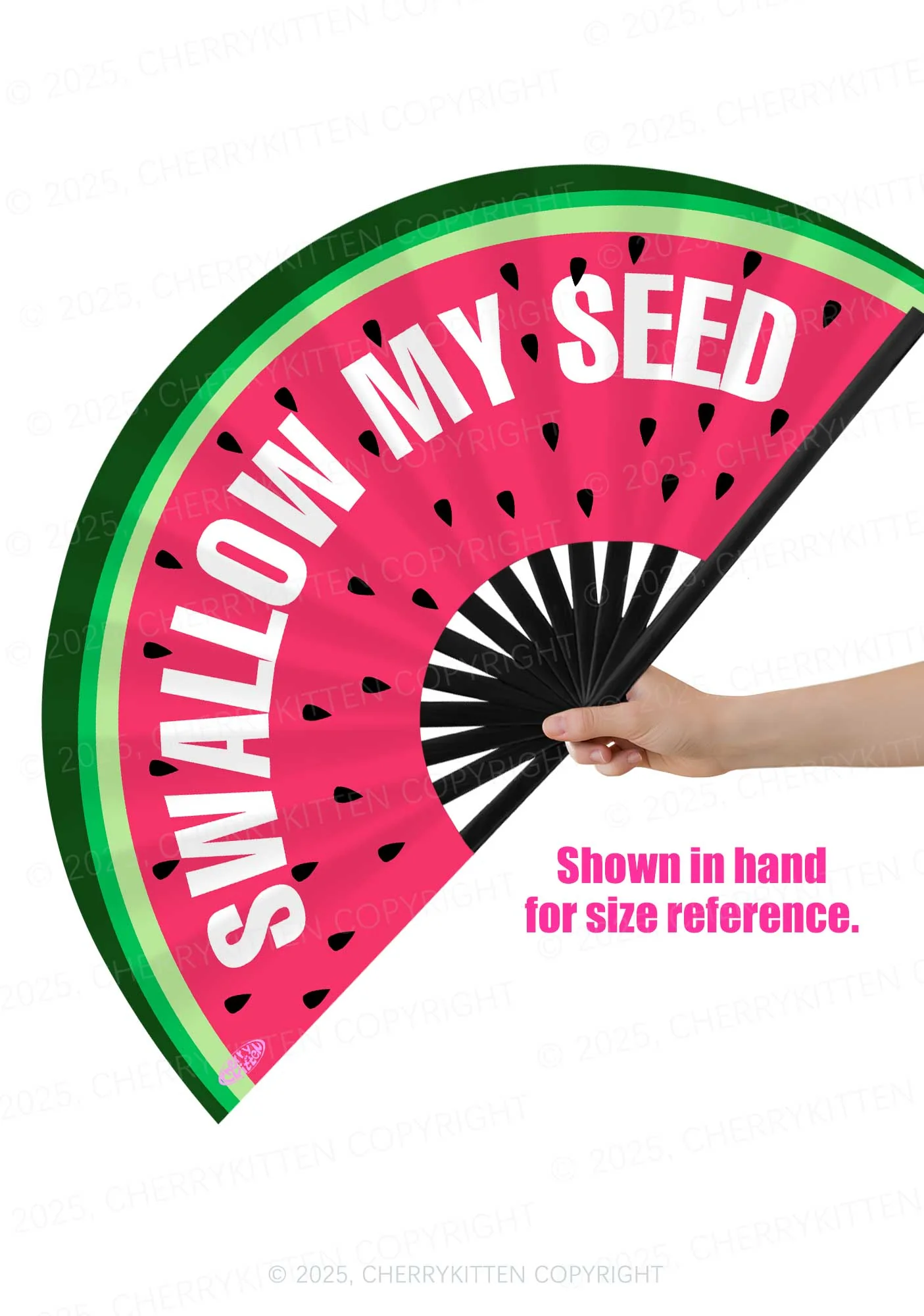 Swallow My Seed Y2K Rave Hand Fan Cherrykitten - Image 2