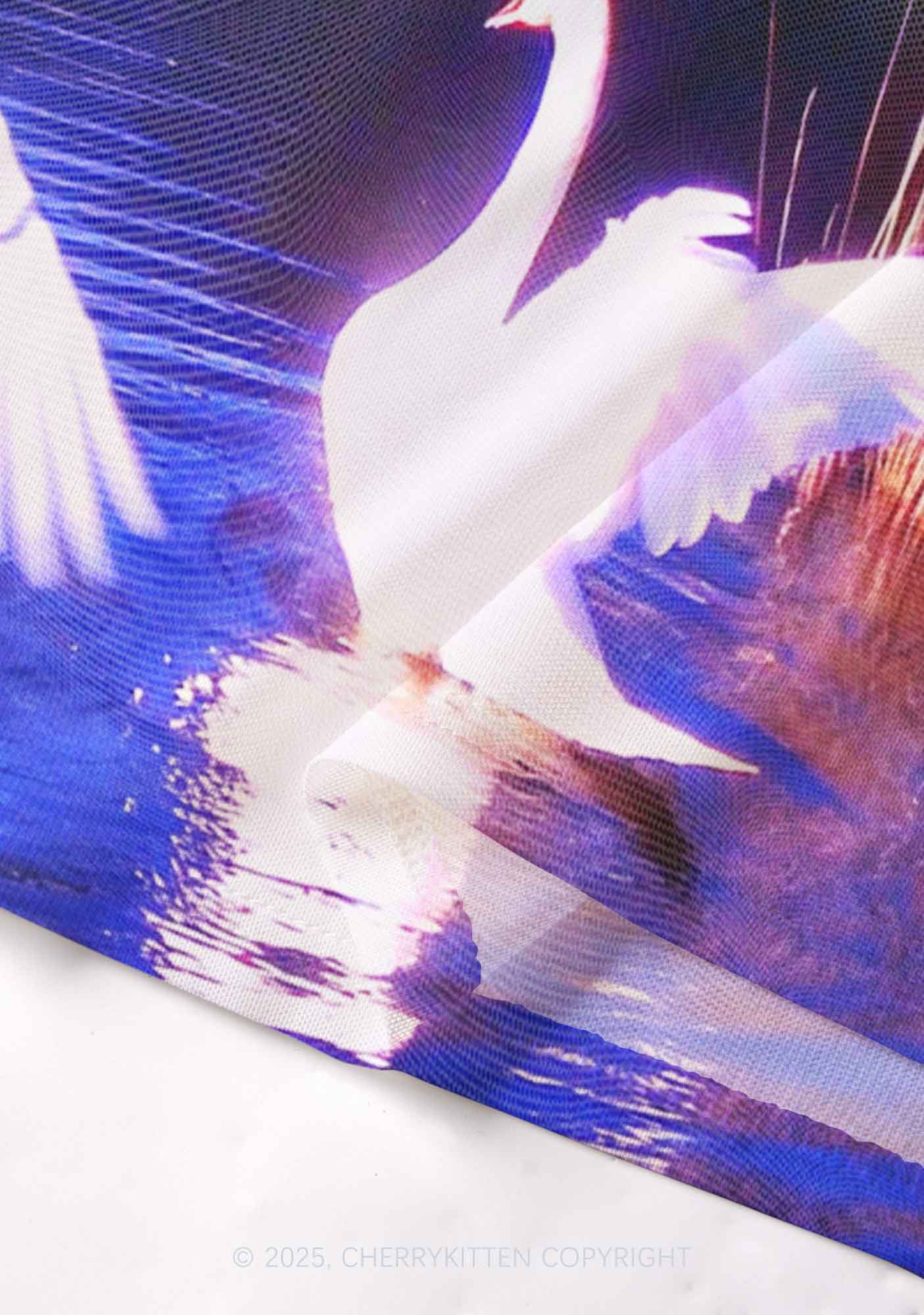 Swans on Water Y2K Mesh Cami Tank Cherrykitten - Image 4