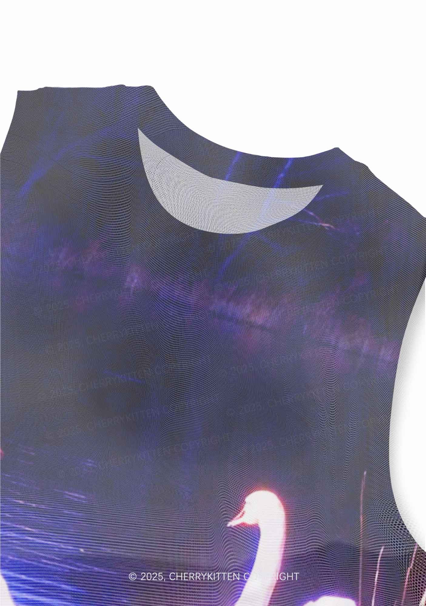 Swans on Water Y2K Mesh Muscle Tank Cherrykitten - Image 3