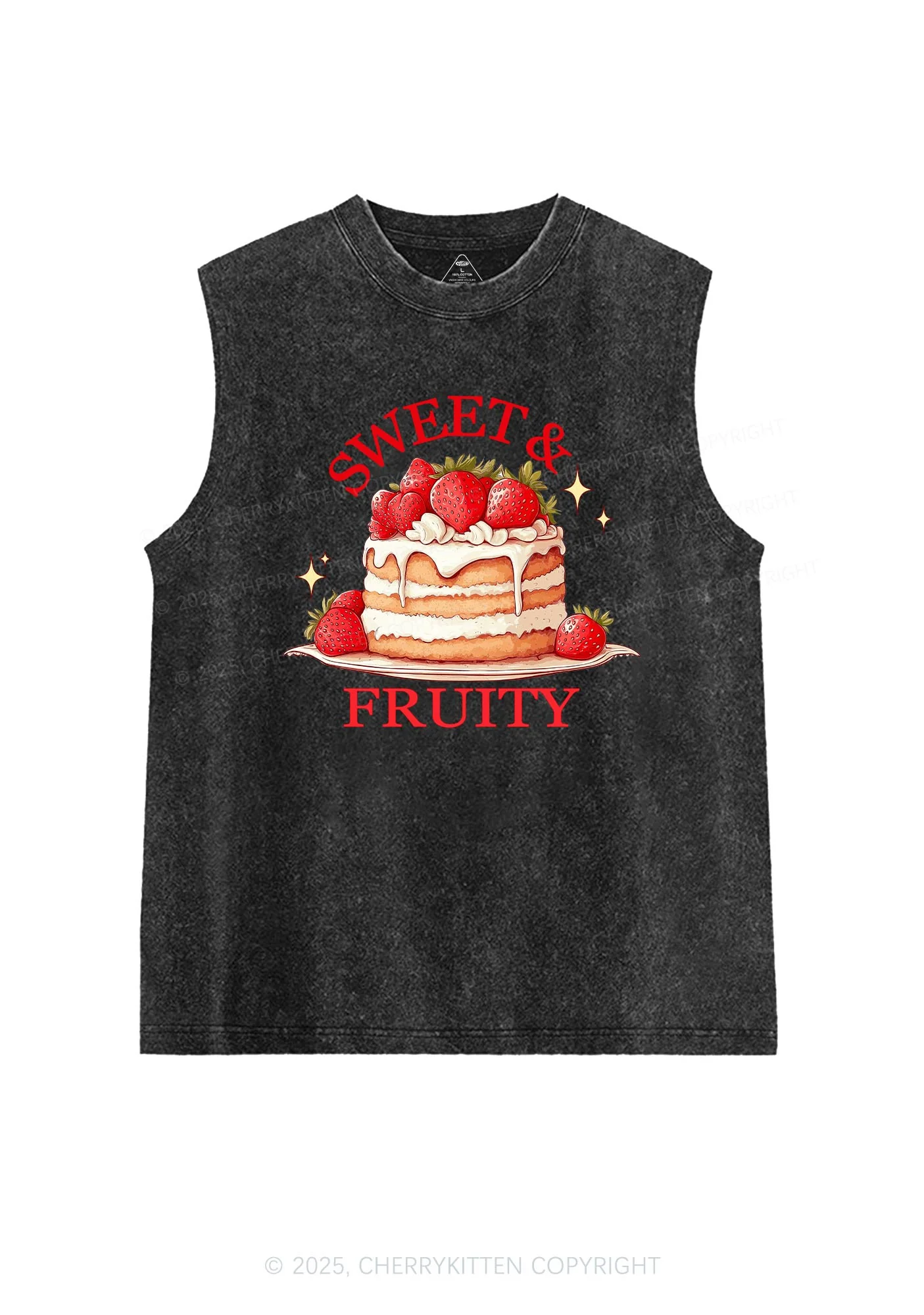 Sweet And Fruity Cake Pride Y2K Washed Muscle Tank Cherrykitten - Image 3