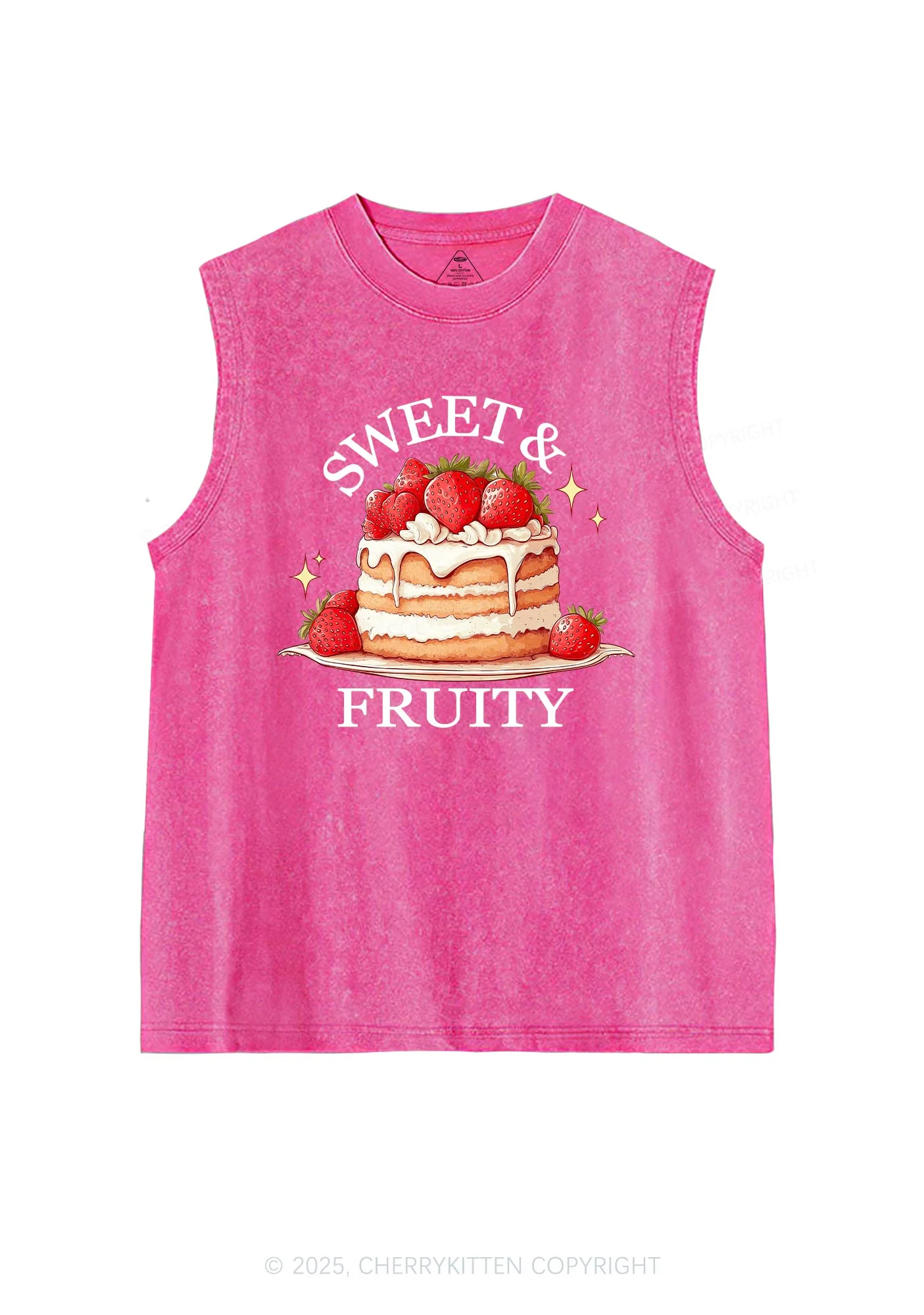 Sweet And Fruity Cake Pride Y2K Washed Muscle Tank Cherrykitten - Image 4