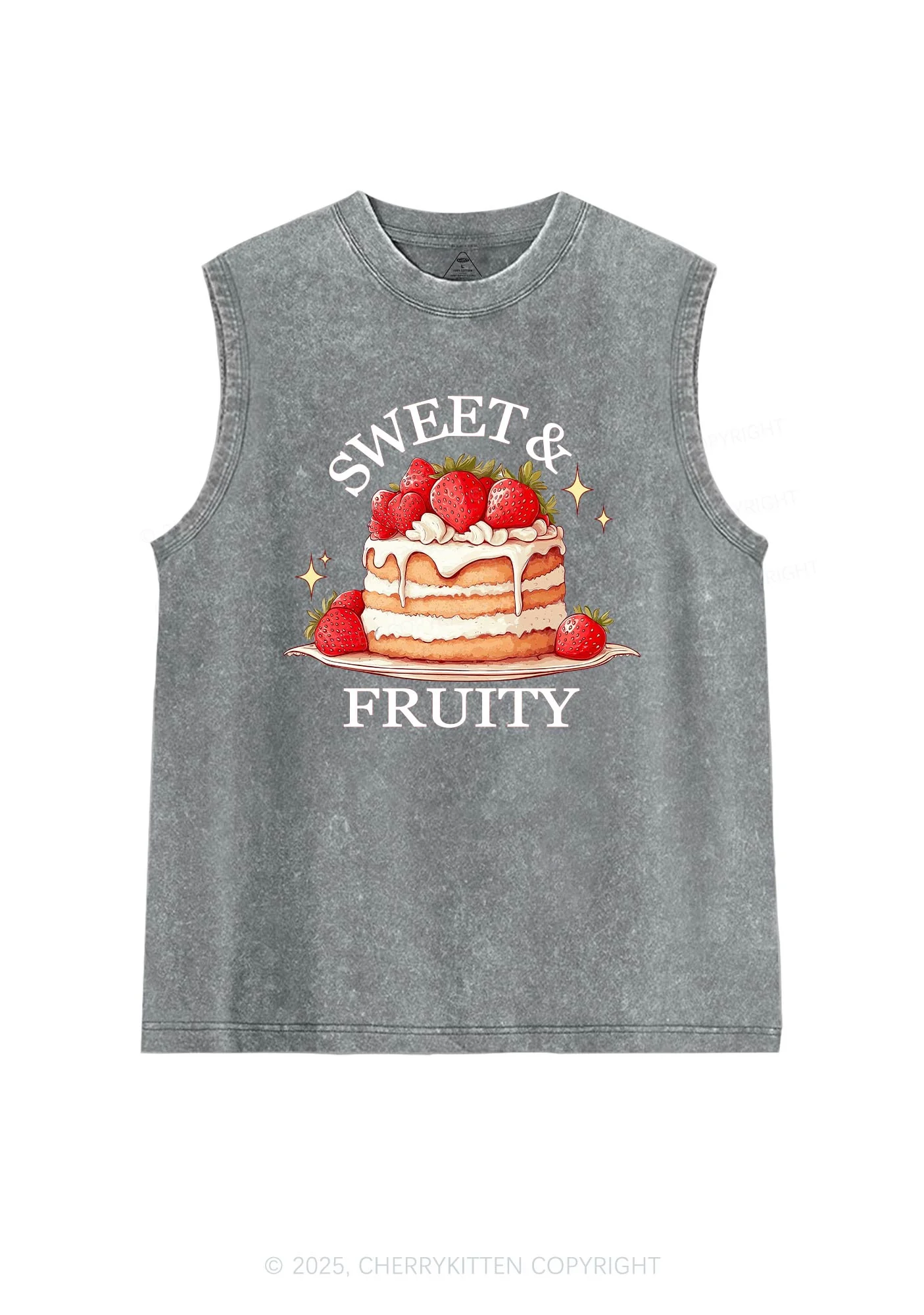 Sweet And Fruity Cake Pride Y2K Washed Muscle Tank Cherrykitten - Image 7
