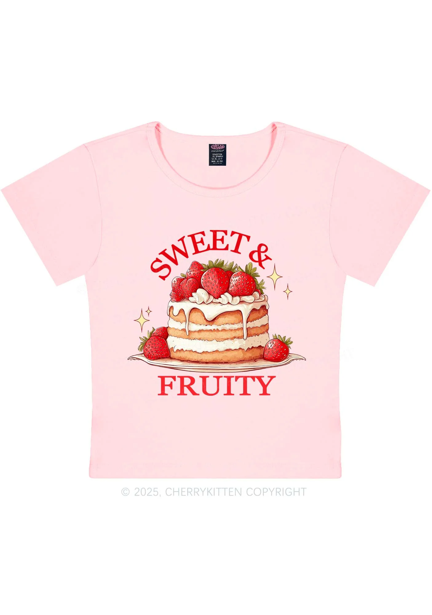 Sweet And Fruity Cake Y2K Baby Tee Cherrykitten - Image 10