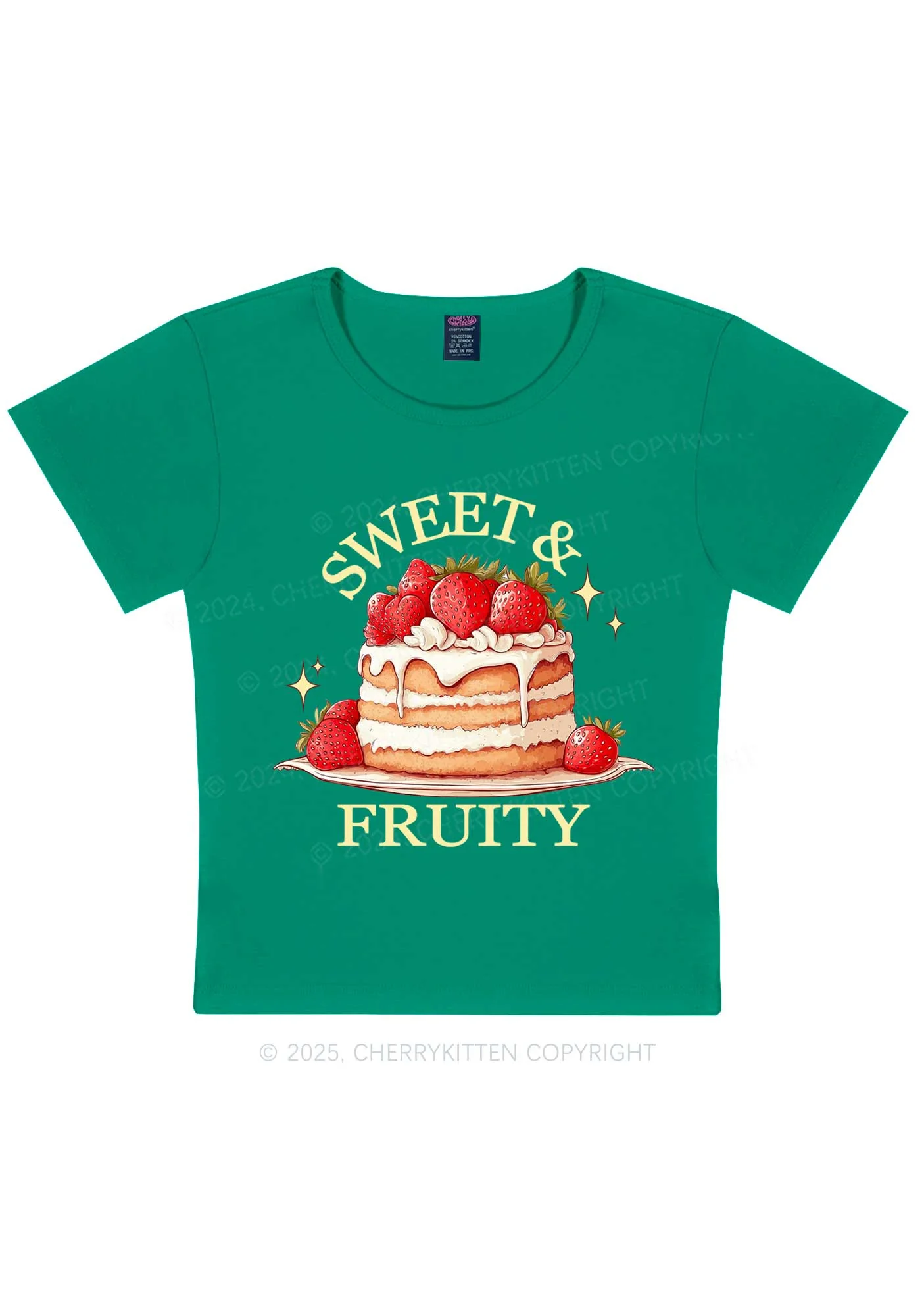 Sweet And Fruity Cake Y2K Baby Tee Cherrykitten - Image 11