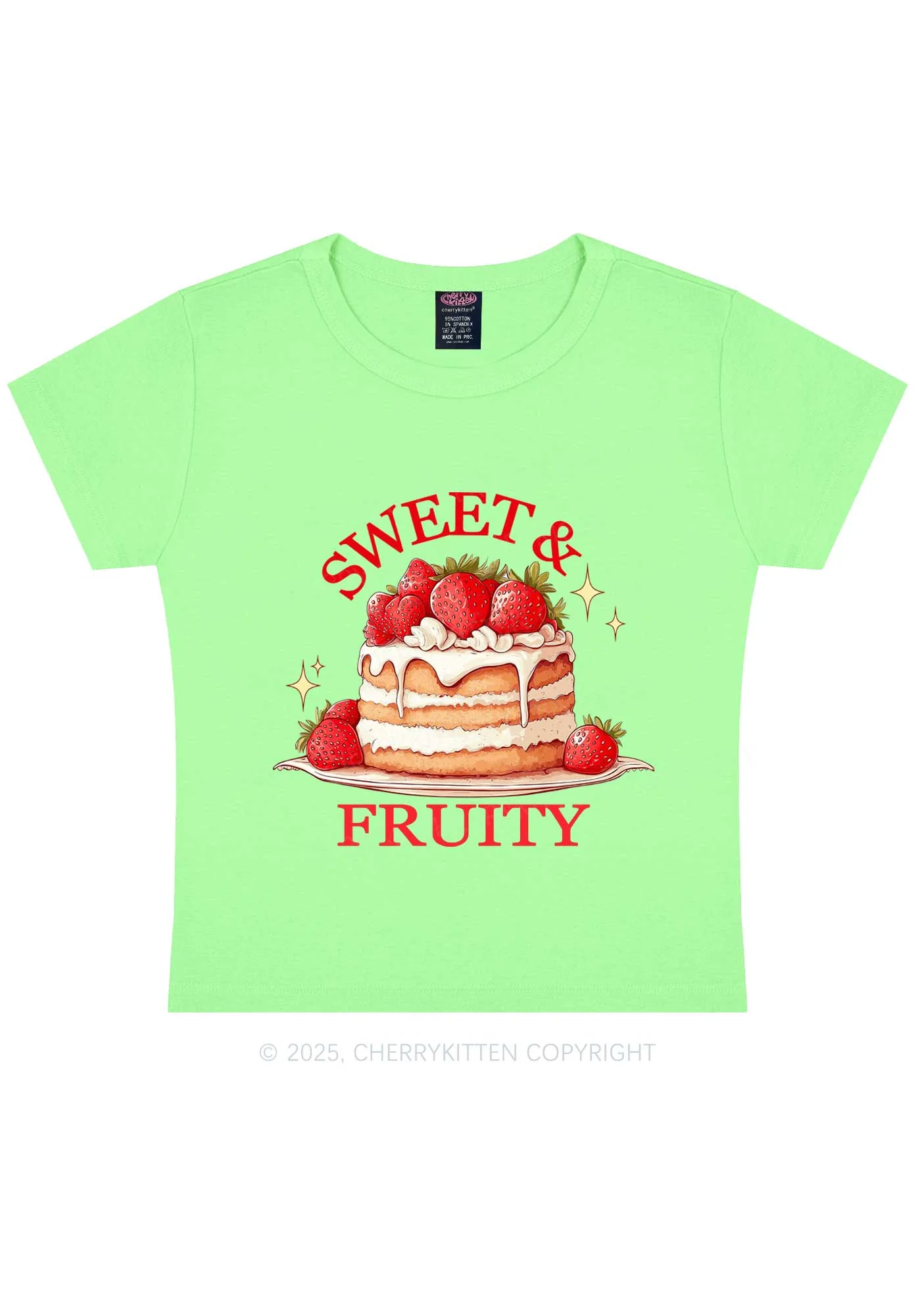 Sweet And Fruity Cake Y2K Baby Tee Cherrykitten - Image 12