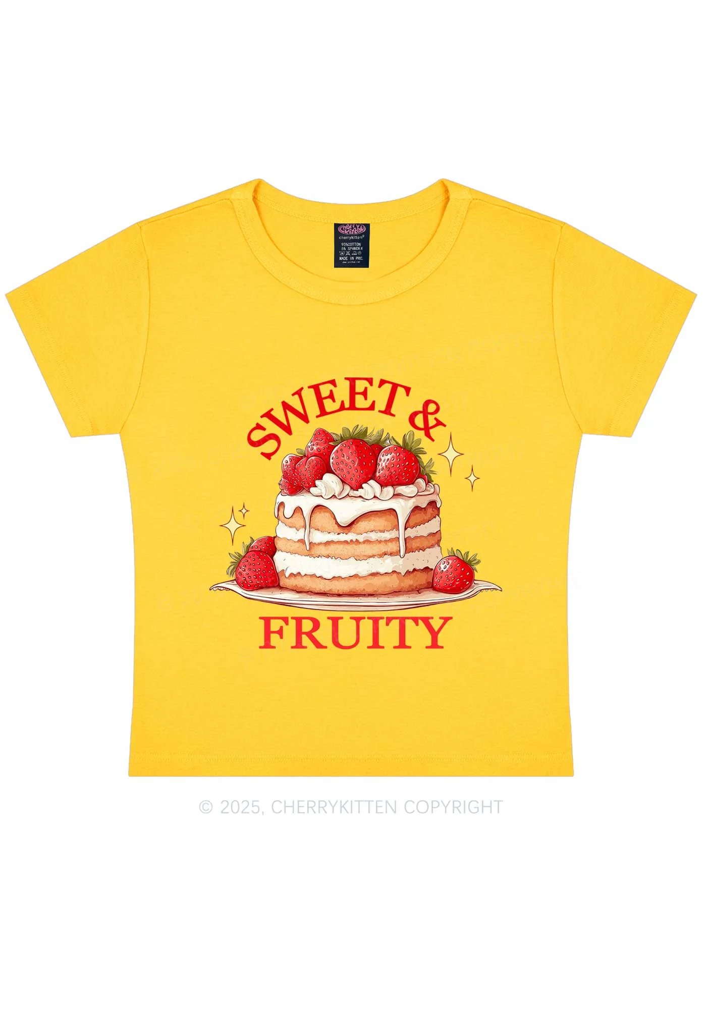 Sweet And Fruity Cake Y2K Baby Tee Cherrykitten - Image 4