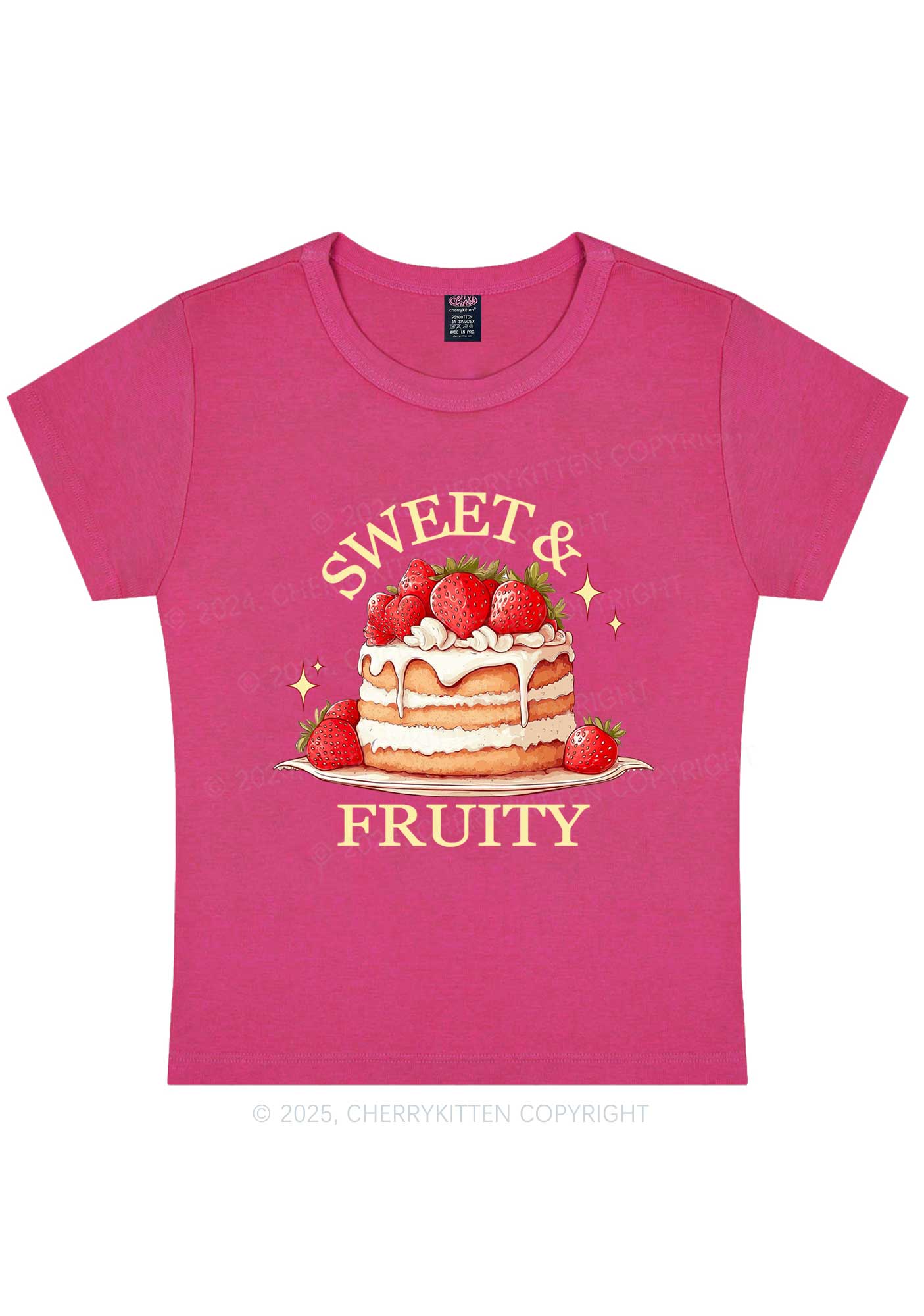 Sweet And Fruity Cake Y2K Baby Tee Cherrykitten - Image 6