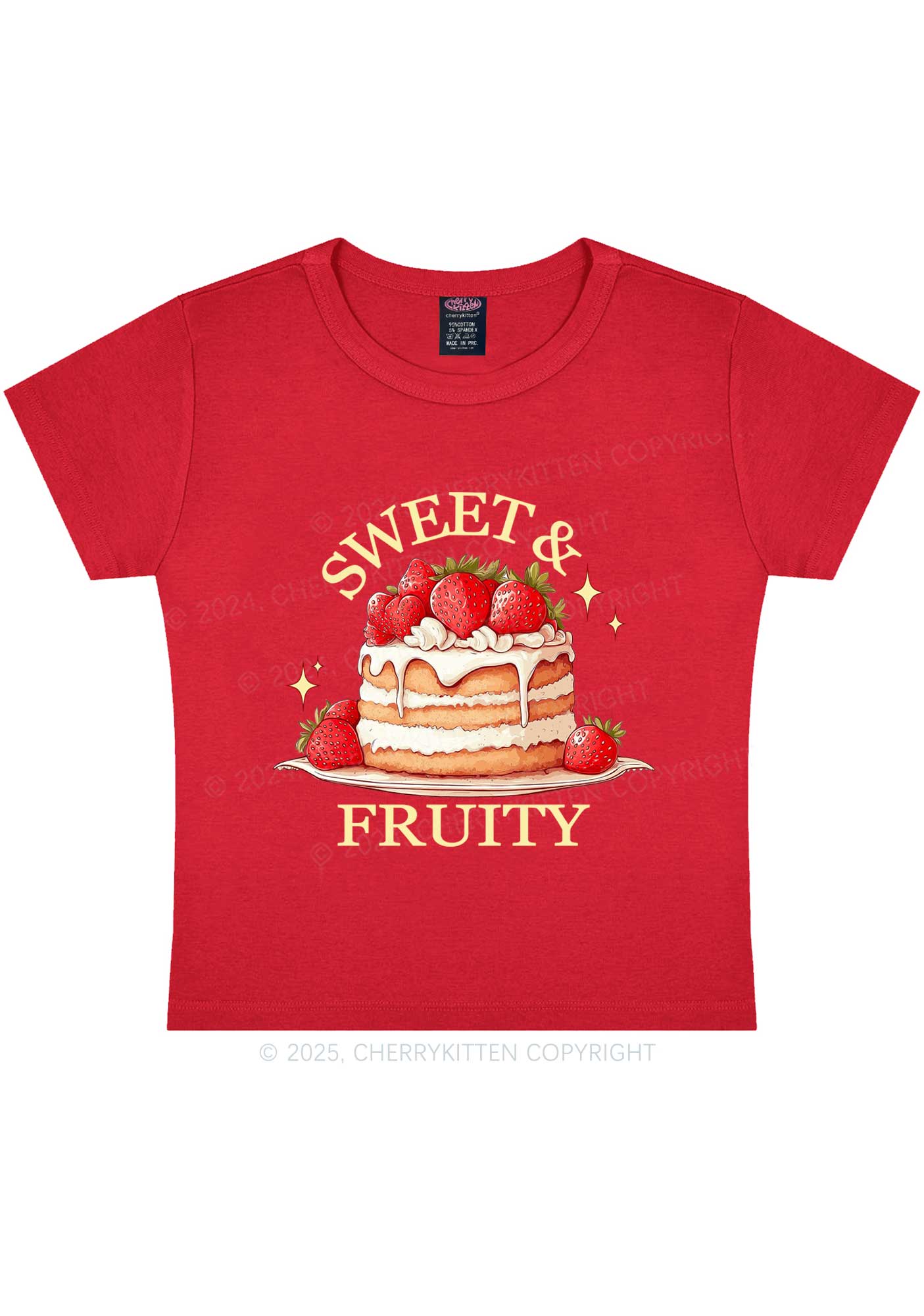 Sweet And Fruity Cake Y2K Baby Tee Cherrykitten - Image 7