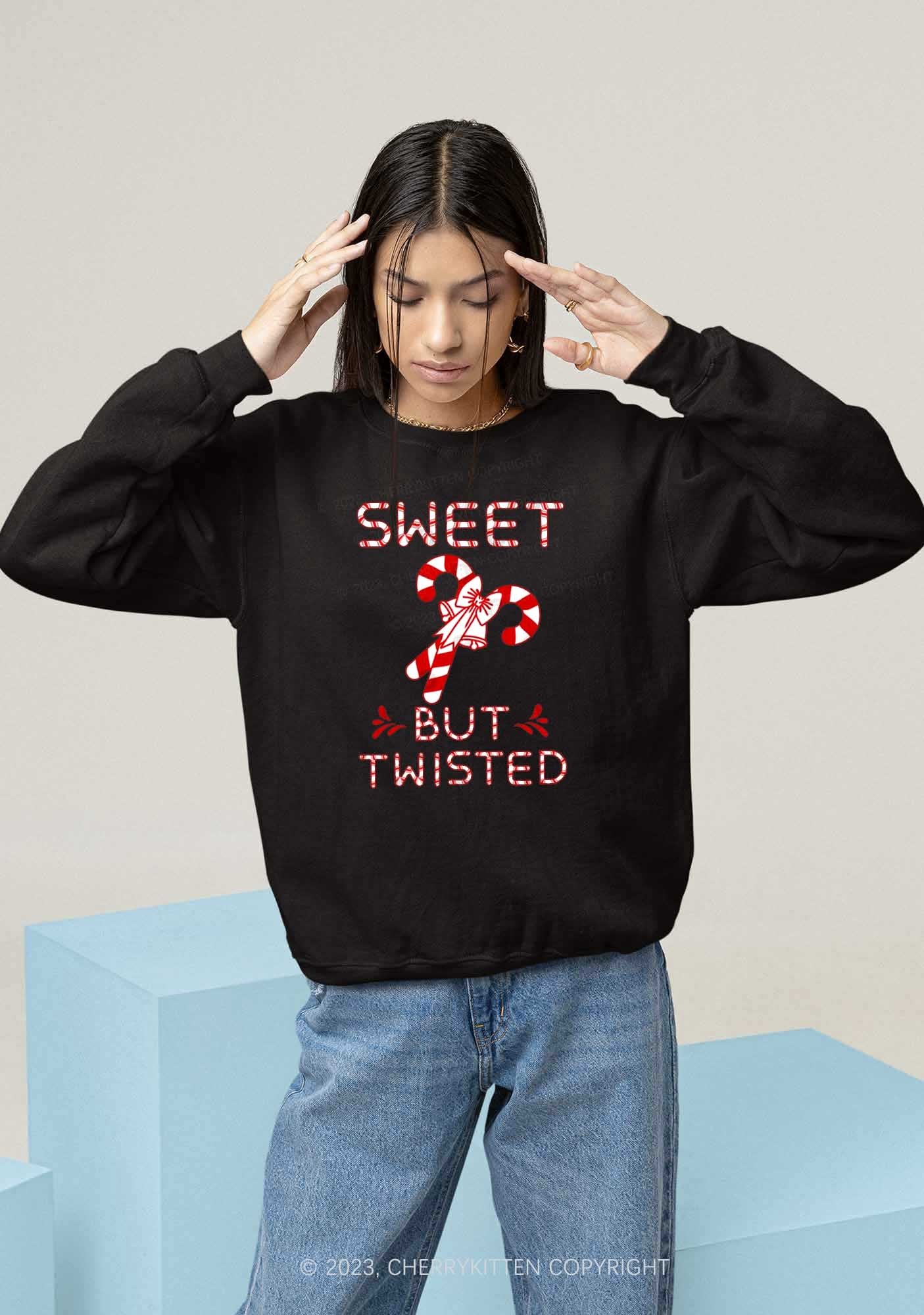 Sweet But Twisted Christmas Y2K Sweatshirt Cherrykitten - Image 2