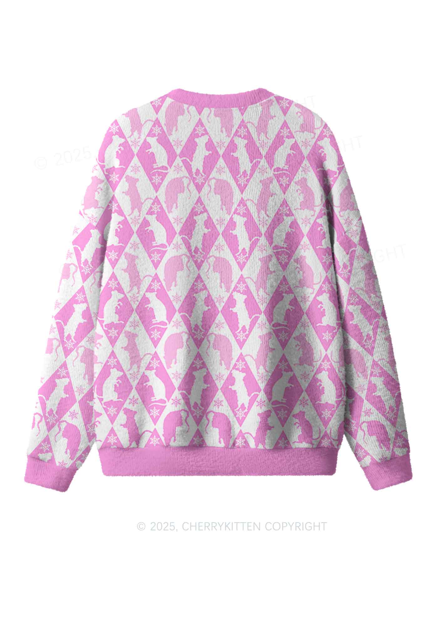 Sweet Pink Ratz Y2K Christmas Knit Sweatshirt Cherrykitten - Image 2