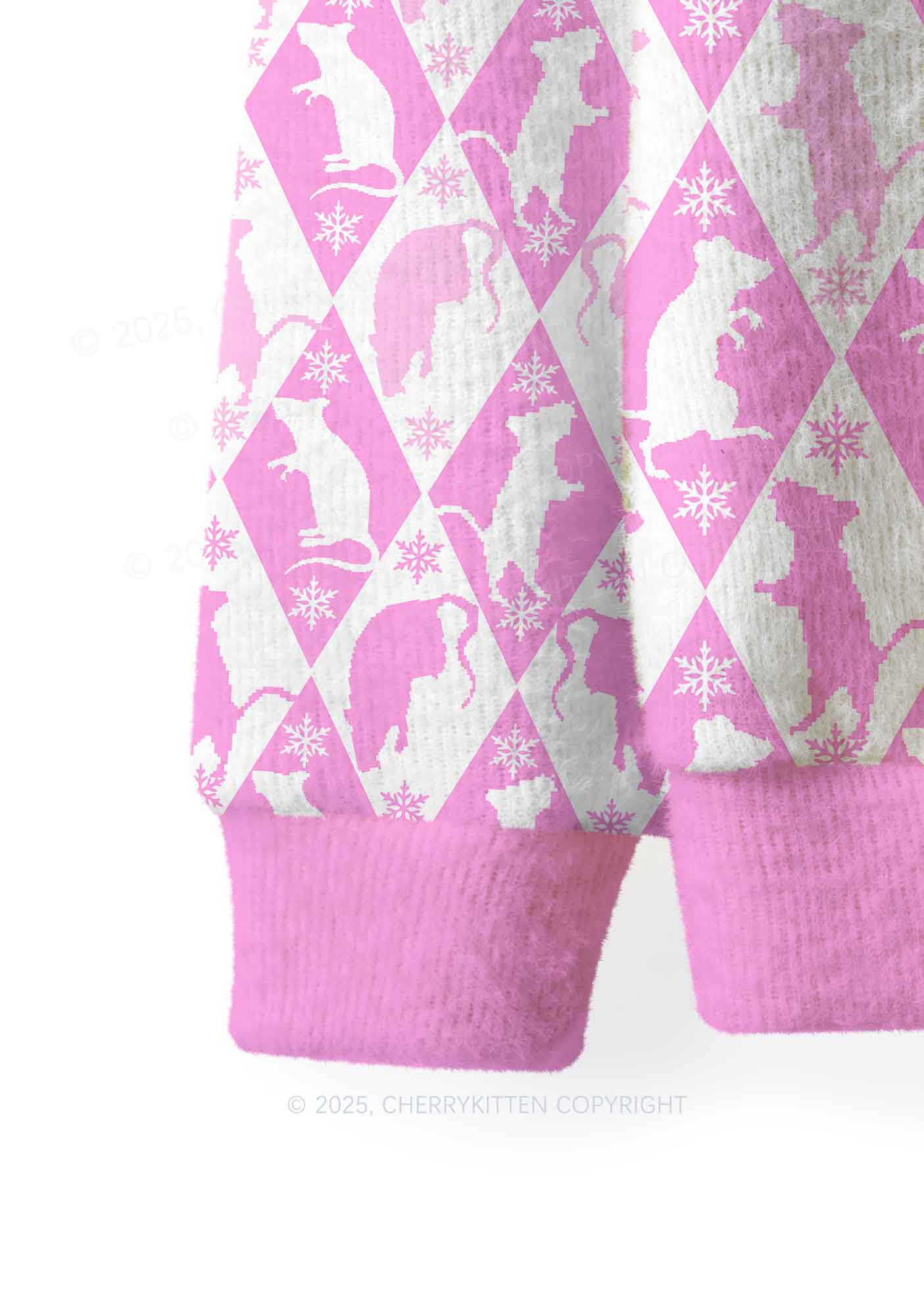 Sweet Pink Ratz Y2K Christmas Knit Sweatshirt Cherrykitten - Image 4