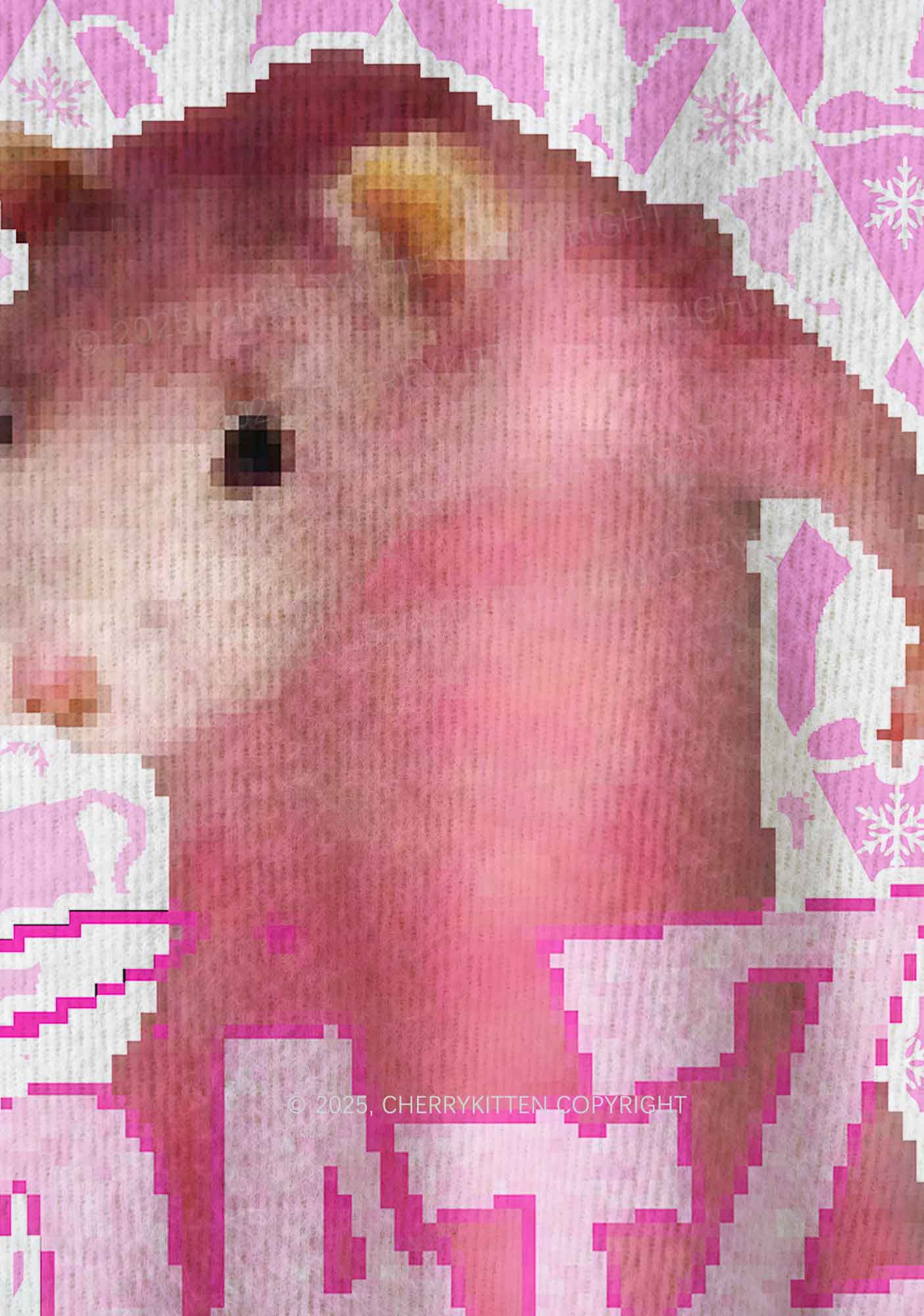 Sweet Pink Ratz Y2K Christmas Knit Sweatshirt Cherrykitten - Image 6