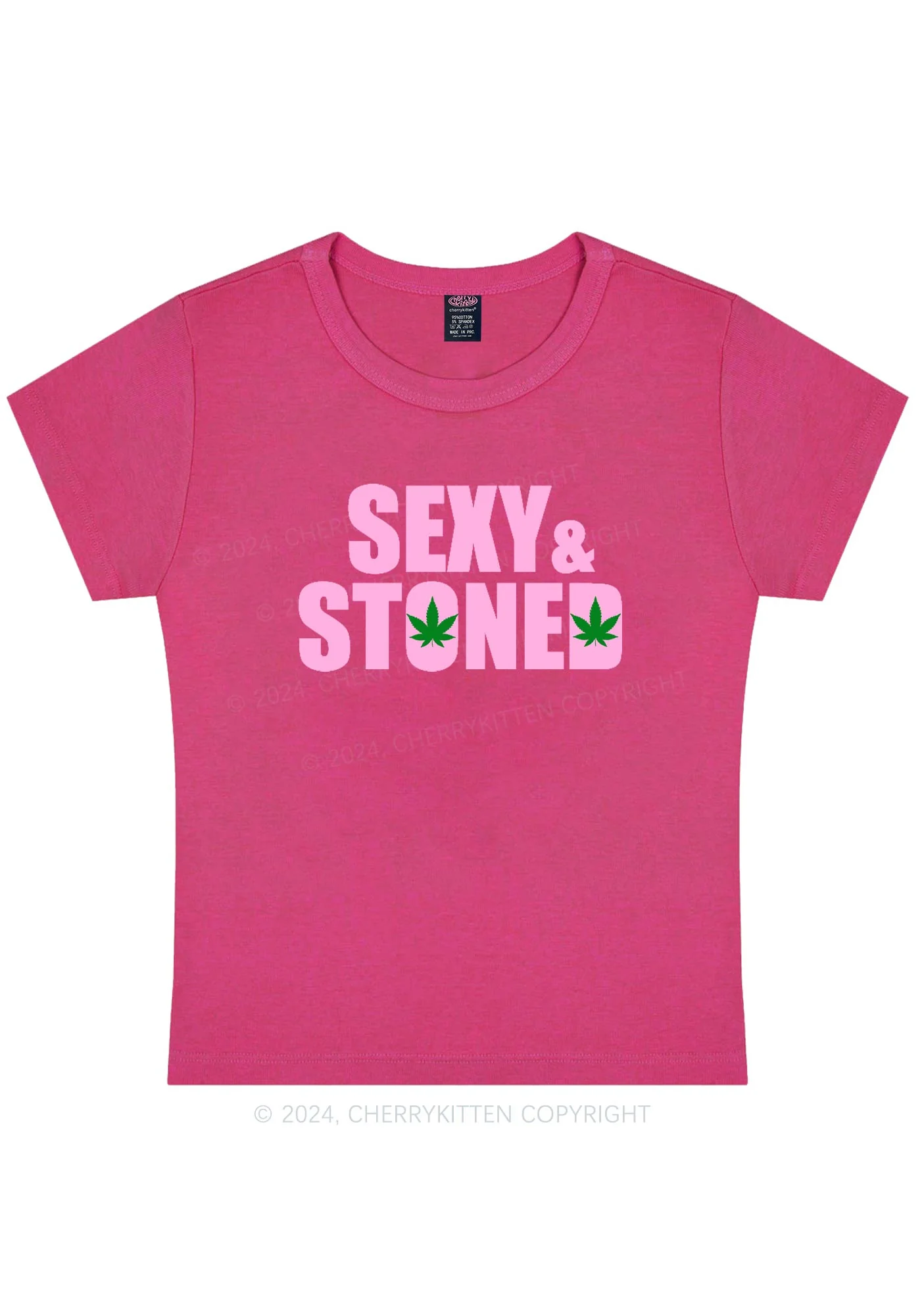 Sx Stoned Y2K Baby Tee Cherrykitten - Image 6