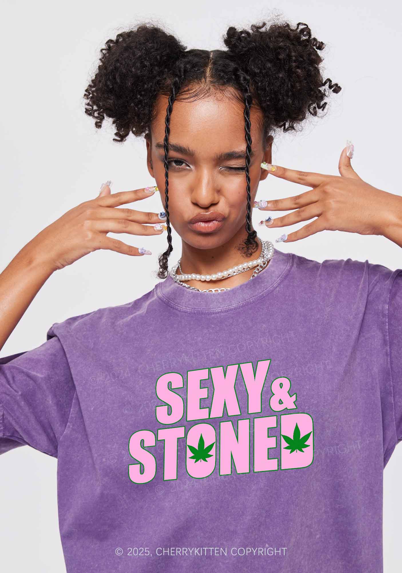 Sx Stoned Y2K Washed Tee Cherrykitten - Image 2