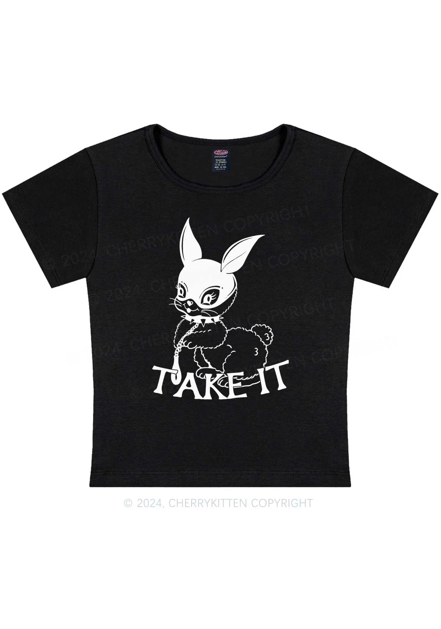 Take It Bunny Y2K Baby Tee Cherrykitten - Image 4