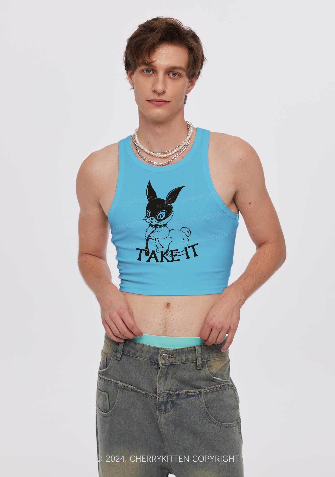 Take It Bunny Y2K Crop Tank Top Cherrykitten - Image 2