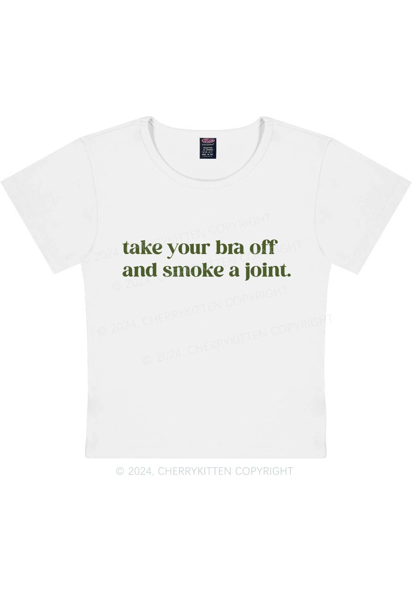 Take Your Bra Off Y2K Baby Tee Cherrykitten - Image 5
