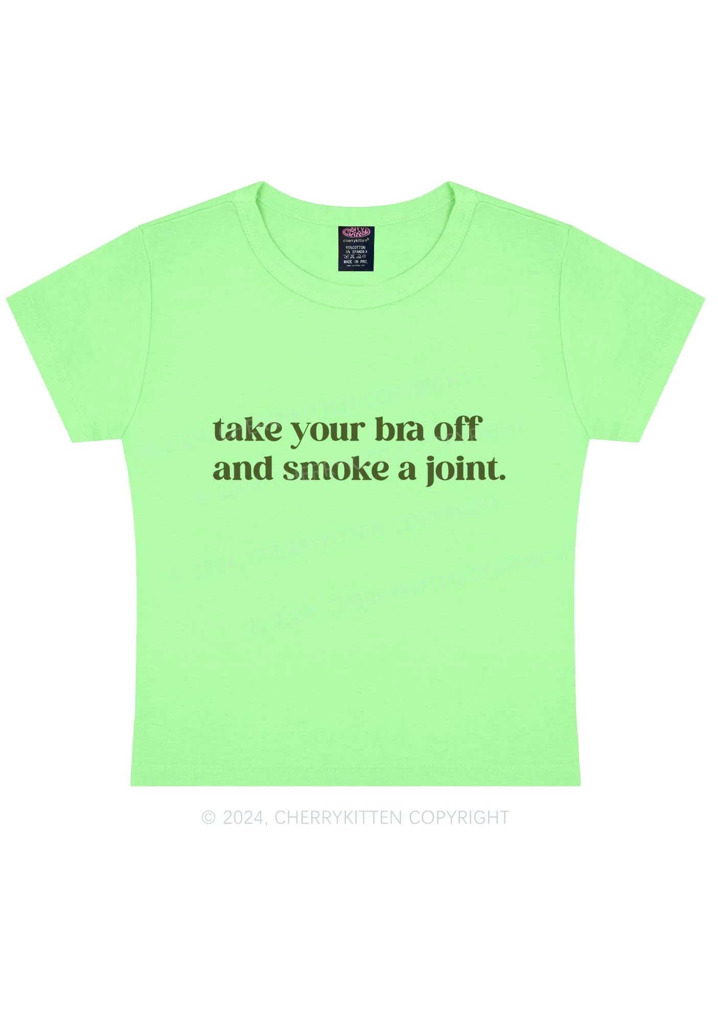 Take Your Bra Off Y2K Baby Tee Cherrykitten - Image 6