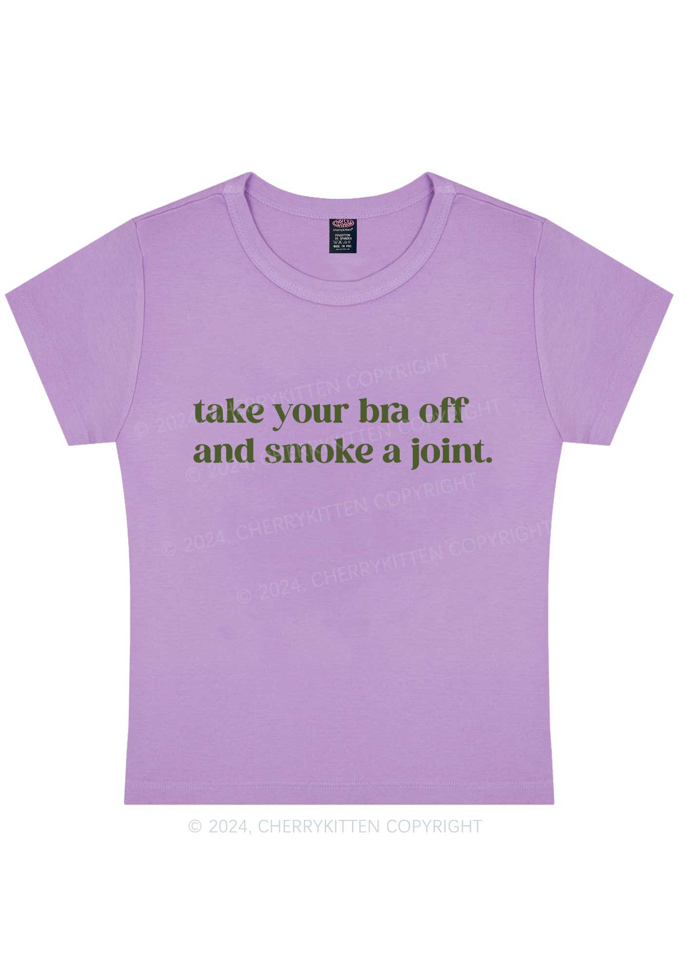 Take Your Bra Off Y2K Baby Tee Cherrykitten - Image 7