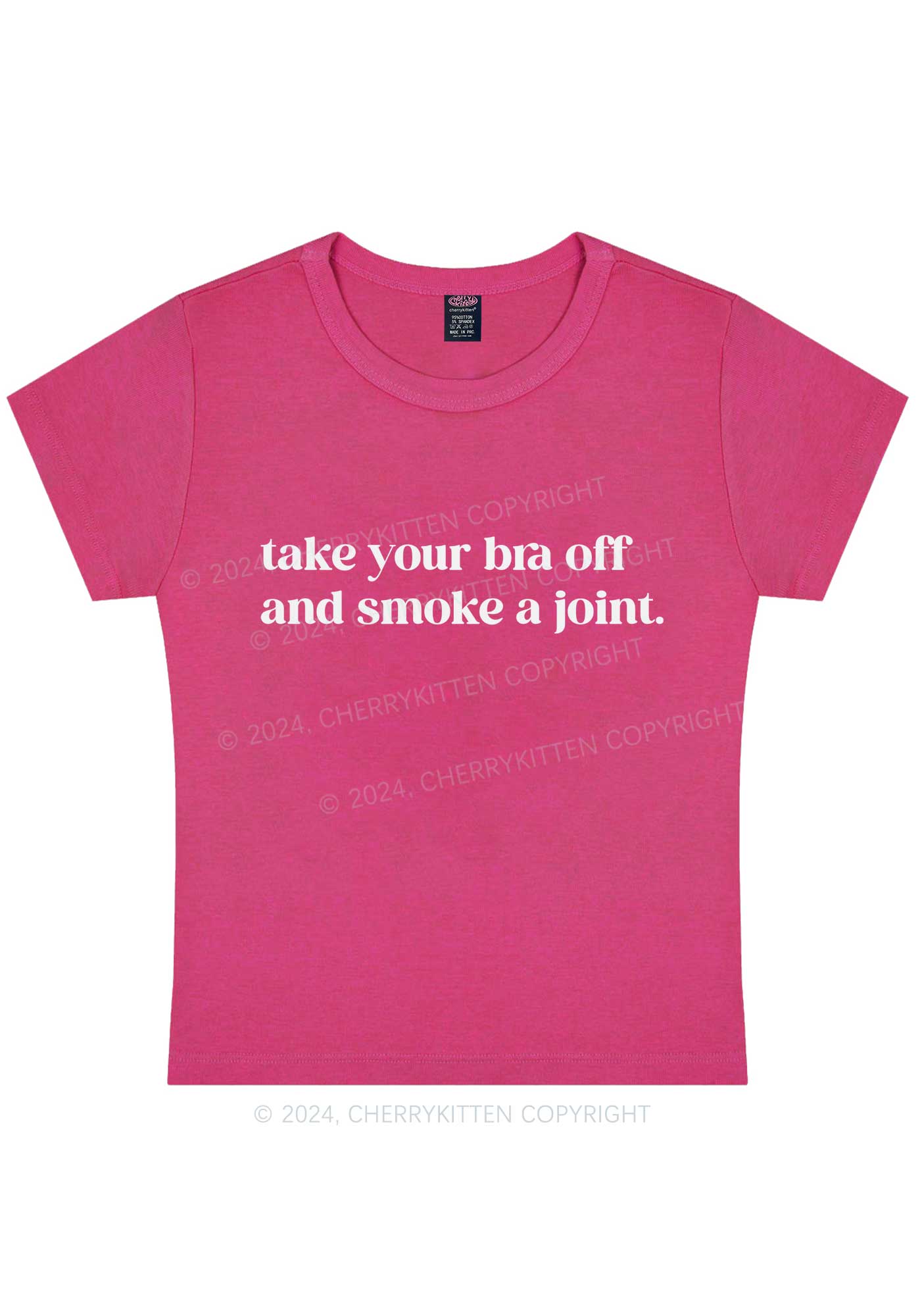 Take Your Bra Off Y2K Baby Tee Cherrykitten - Image 8