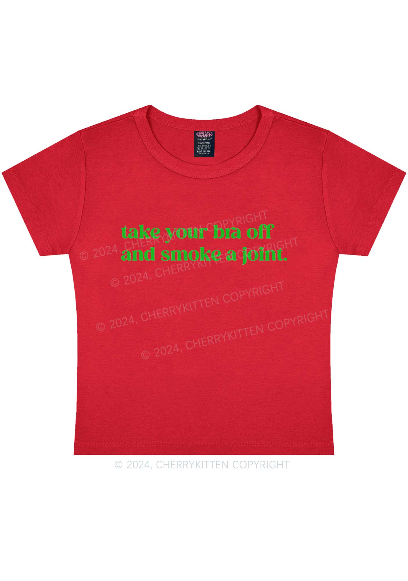 Take Your Bra Off Y2K Baby Tee Cherrykitten - Image 9