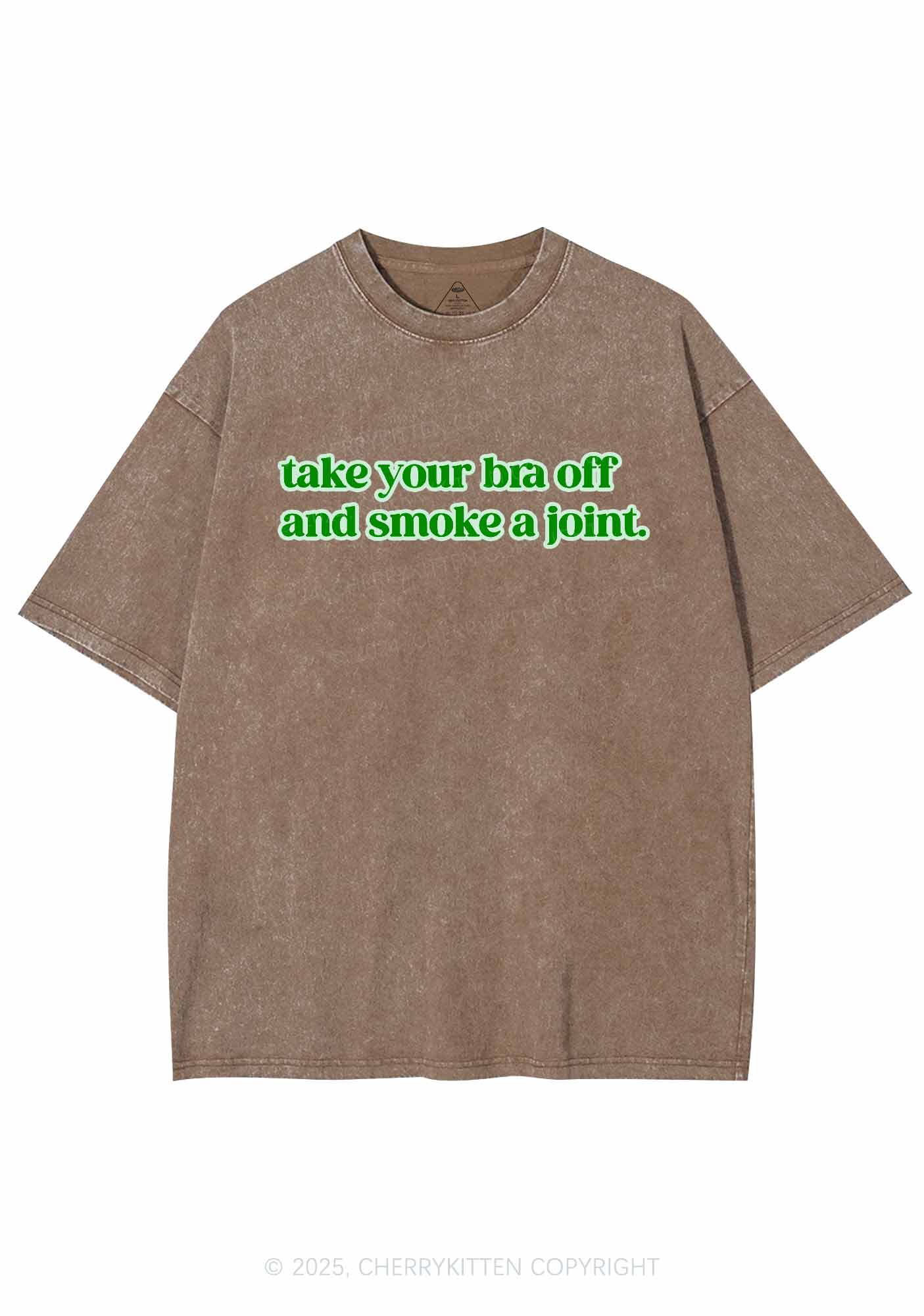 Take Your Bra Off Y2K Washed Tee Cherrykitten - Image 6