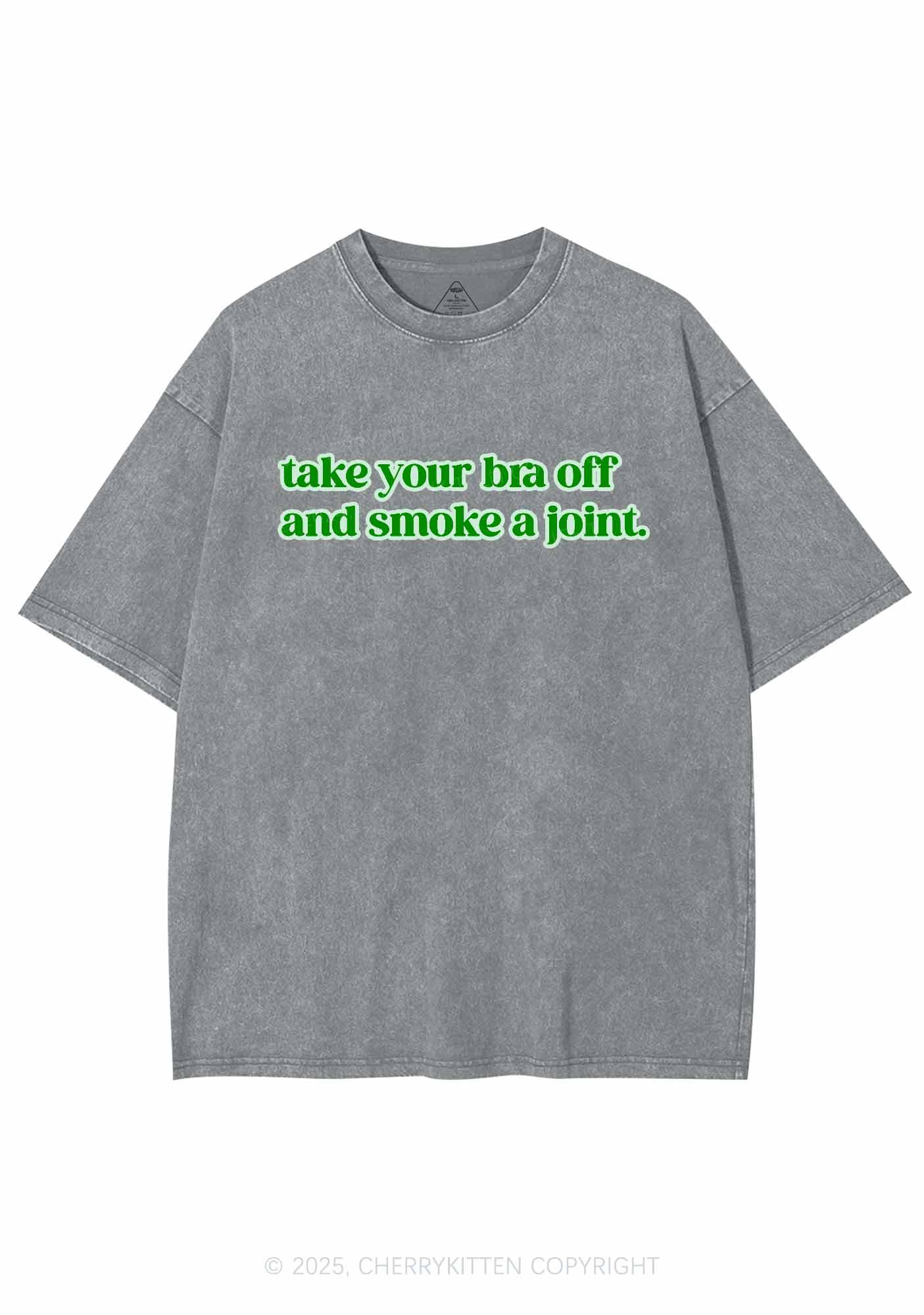Take Your Bra Off Y2K Washed Tee Cherrykitten - Image 7