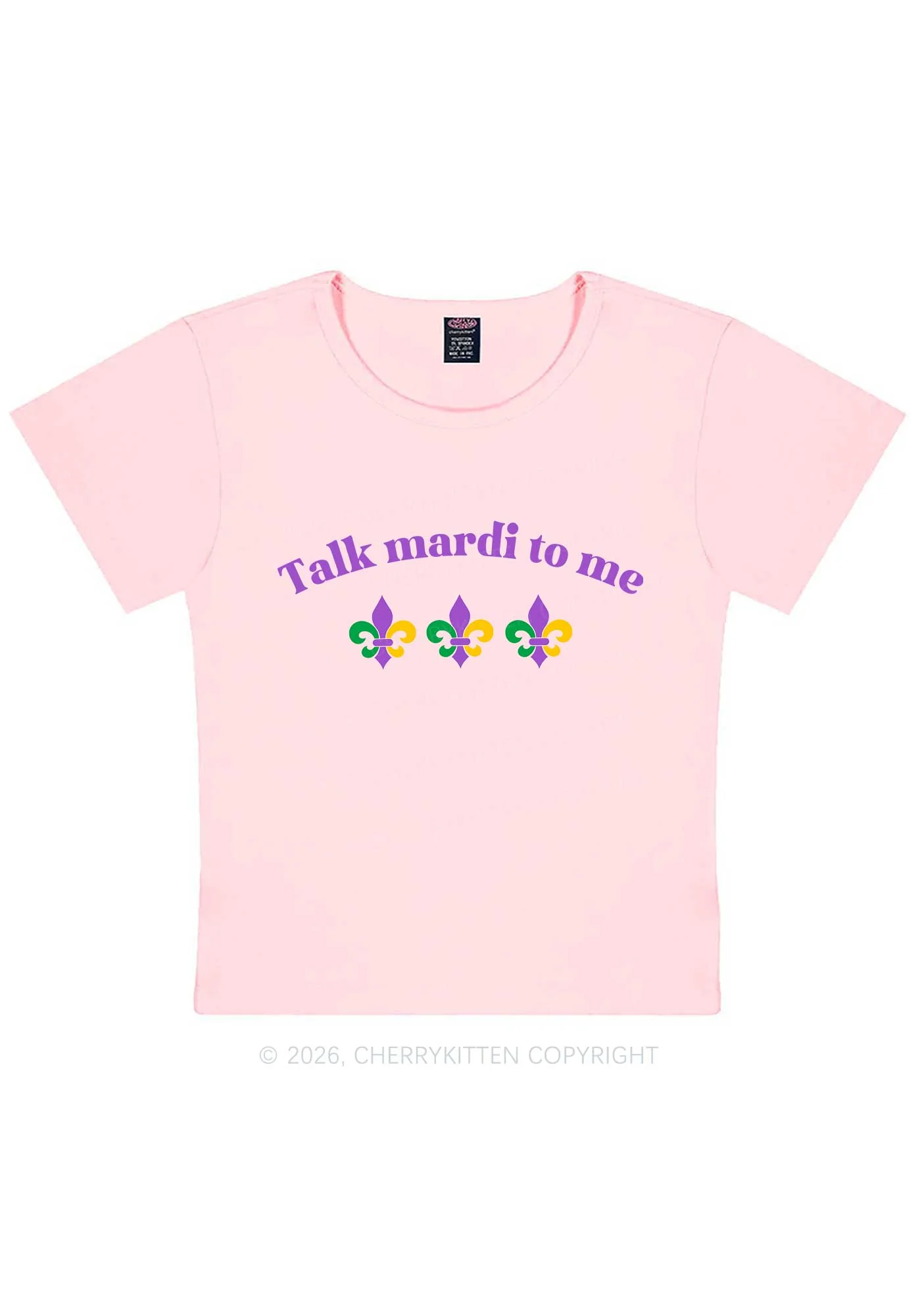 Talk Mardi To Me Y2K Baby Tee Cherrykitten - Image 11