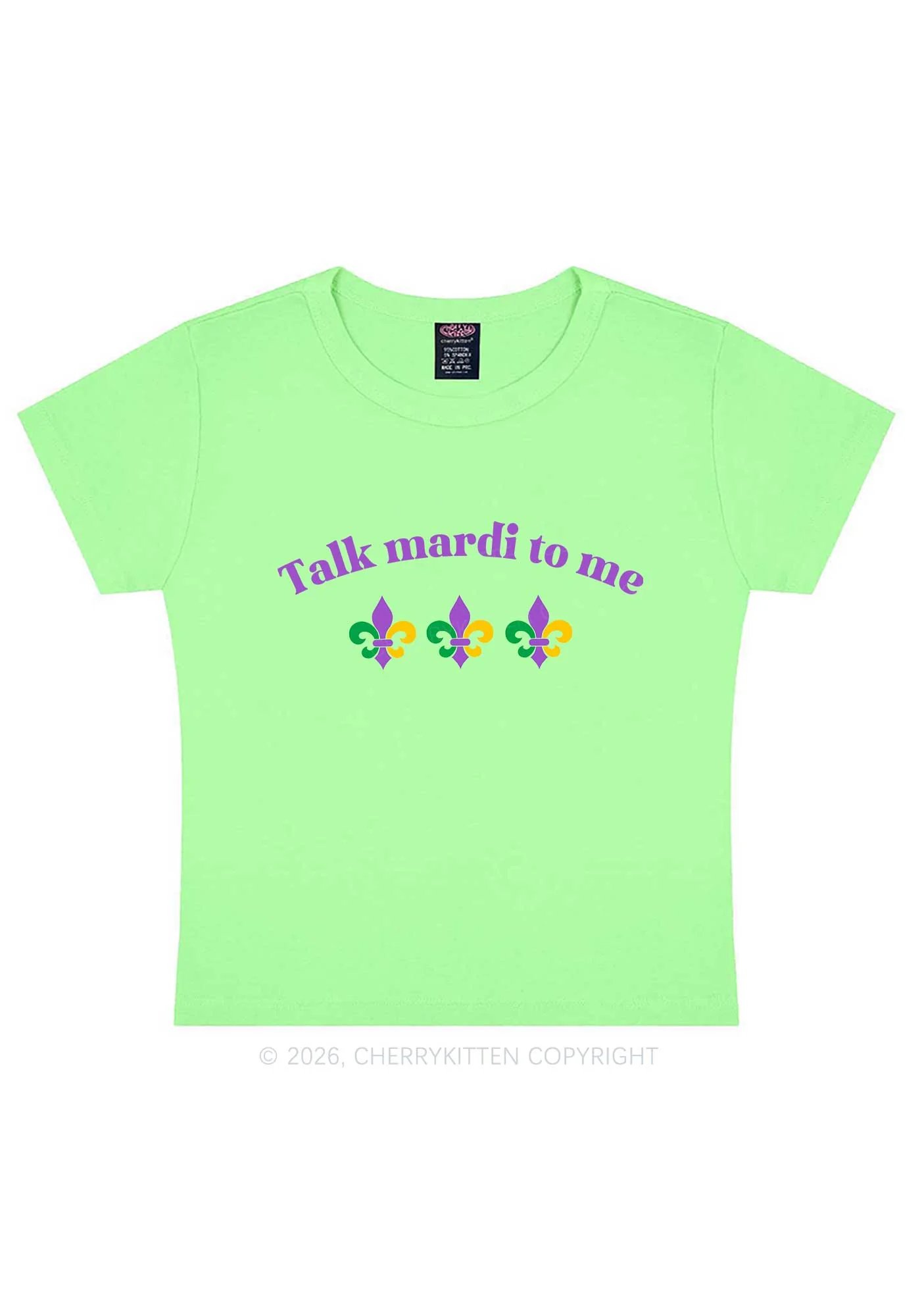 Talk Mardi To Me Y2K Baby Tee Cherrykitten - Image 12