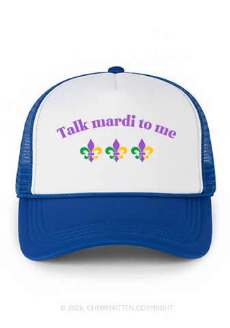 Talk Mardi To Me Y2K Colorblock Trucker Hat Cherrykitten - Image 10
