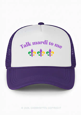 Talk Mardi To Me Y2K Colorblock Trucker Hat Cherrykitten - Image 11