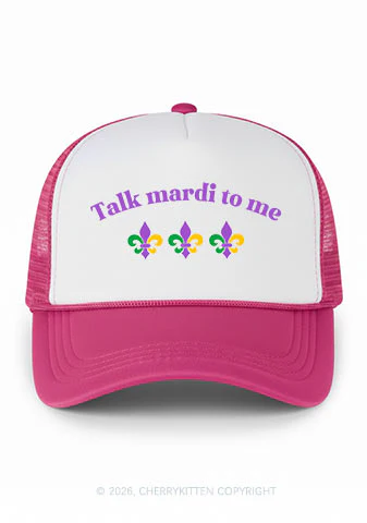 Talk Mardi To Me Y2K Colorblock Trucker Hat Cherrykitten - Image 2
