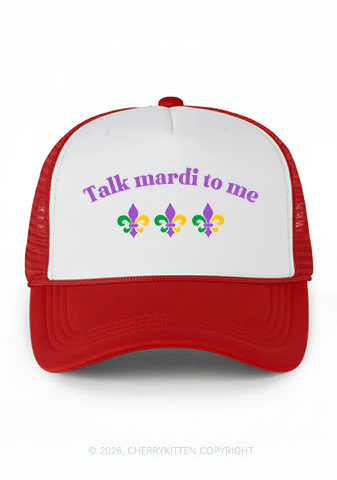 Talk Mardi To Me Y2K Colorblock Trucker Hat Cherrykitten - Image 3