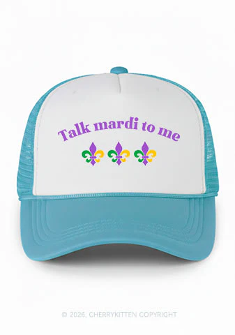 Talk Mardi To Me Y2K Colorblock Trucker Hat Cherrykitten - Image 4