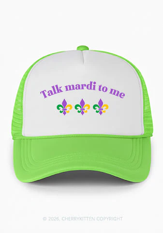 Talk Mardi To Me Y2K Colorblock Trucker Hat Cherrykitten - Image 5