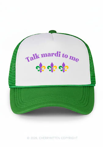 Talk Mardi To Me Y2K Colorblock Trucker Hat Cherrykitten - Image 6