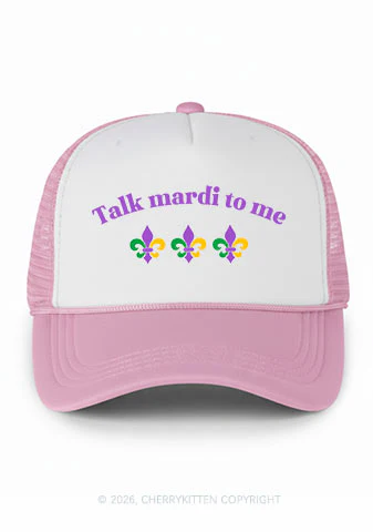 Talk Mardi To Me Y2K Colorblock Trucker Hat Cherrykitten - Image 7