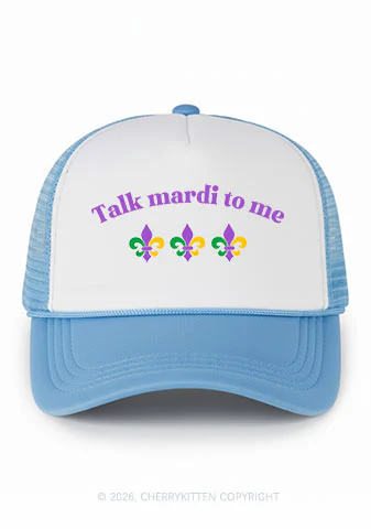 Talk Mardi To Me Y2K Colorblock Trucker Hat Cherrykitten - Image 8