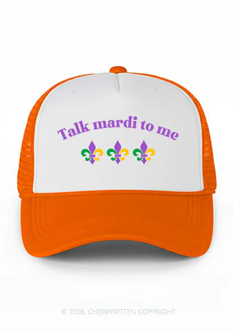 Talk Mardi To Me Y2K Colorblock Trucker Hat Cherrykitten - Image 9