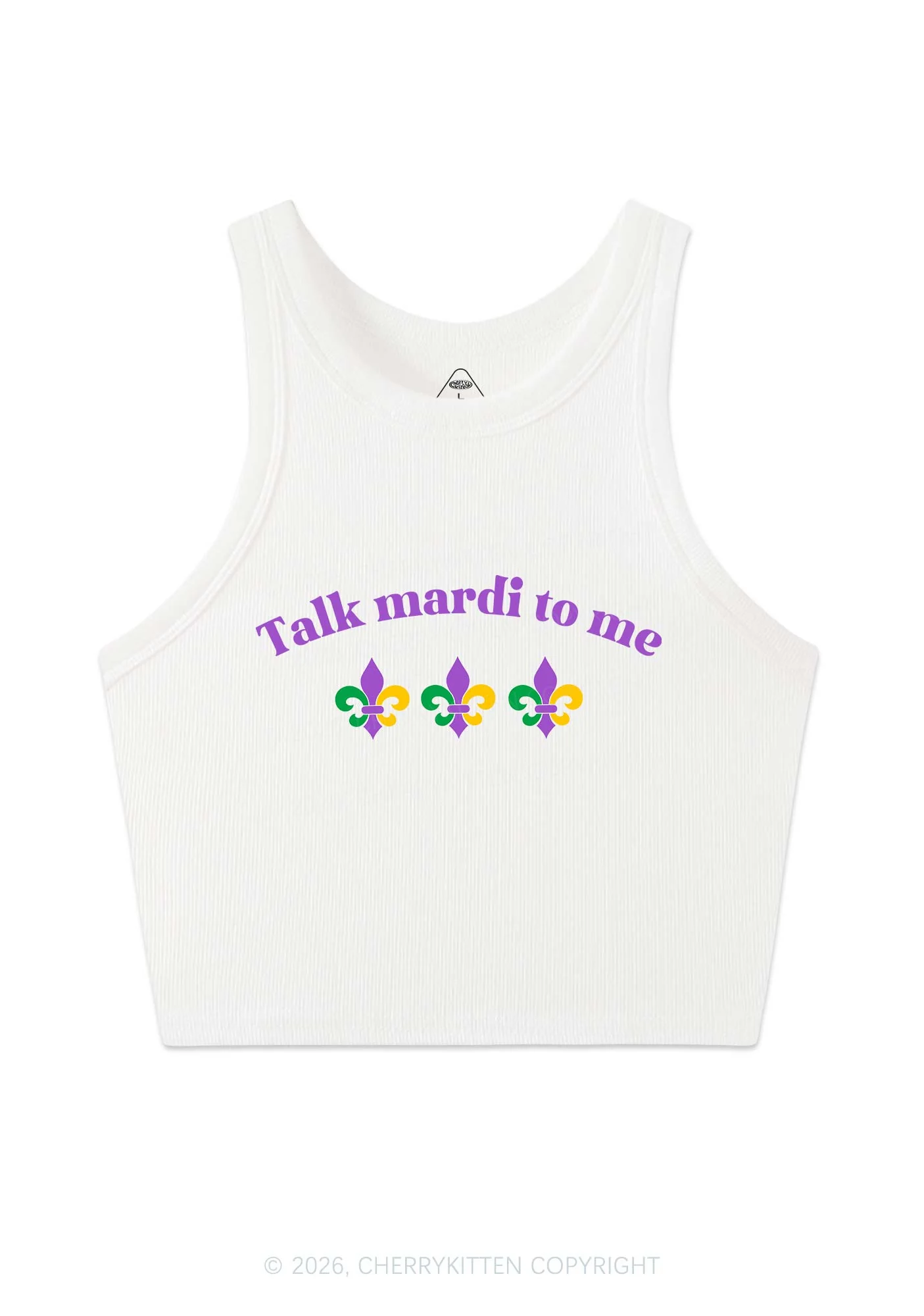 Talk Mardi To Me Y2K Crop Tank Top Cherrykitten - Image 3