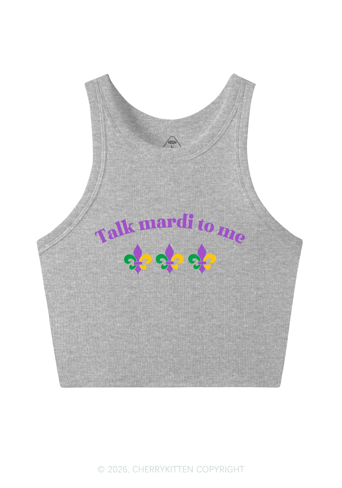 Talk Mardi To Me Y2K Crop Tank Top Cherrykitten - Image 4