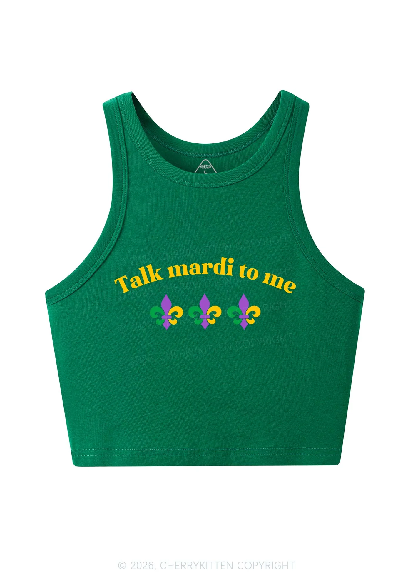 Talk Mardi To Me Y2K Crop Tank Top Cherrykitten - Image 5